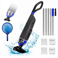 ARVIVO Cordless Handheld Pool Vacuum for Above Ground & Inground Pools, Rechargeable Pool Cleaner, 60-Min Runtime, Dual Heads, 116in Telescopic Pole, Gray